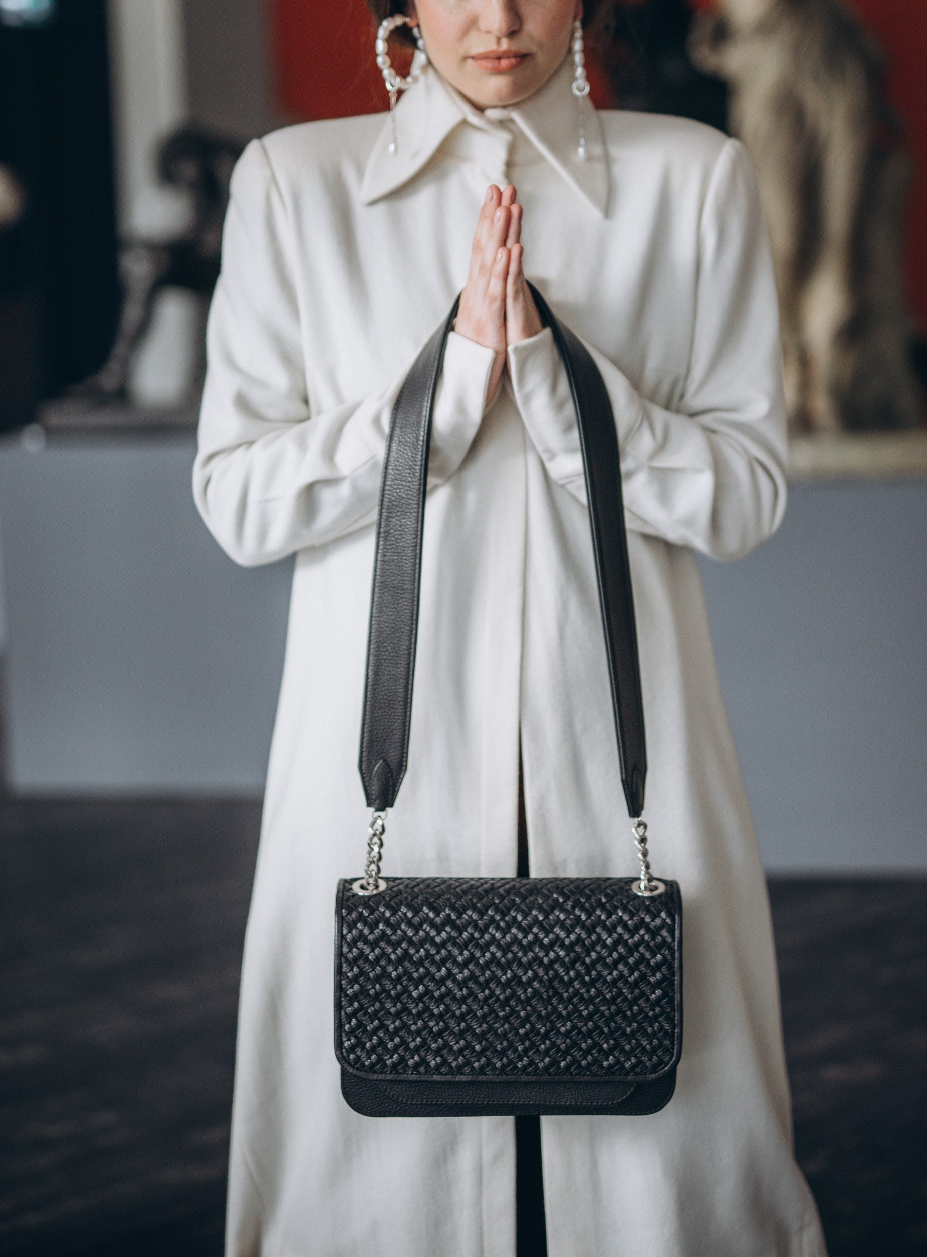 Classic Bag 'Monochrome' with Long Leather Handle