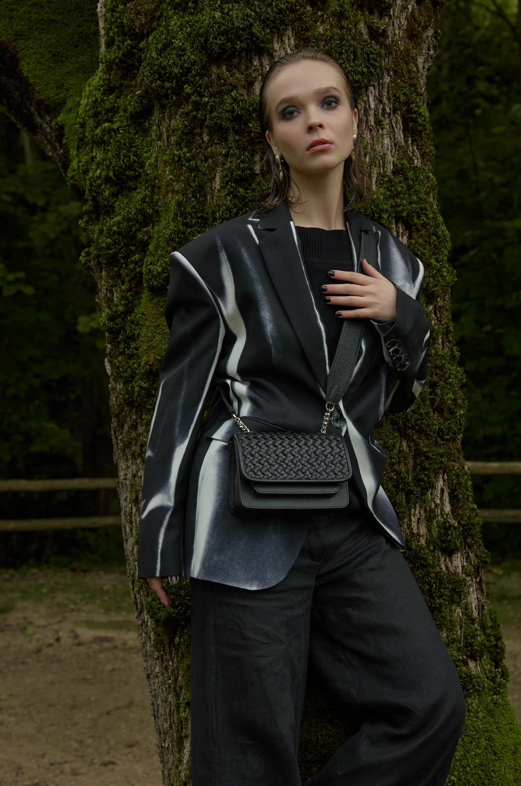 Mini Bag 'Monochrome' with Leather Handle