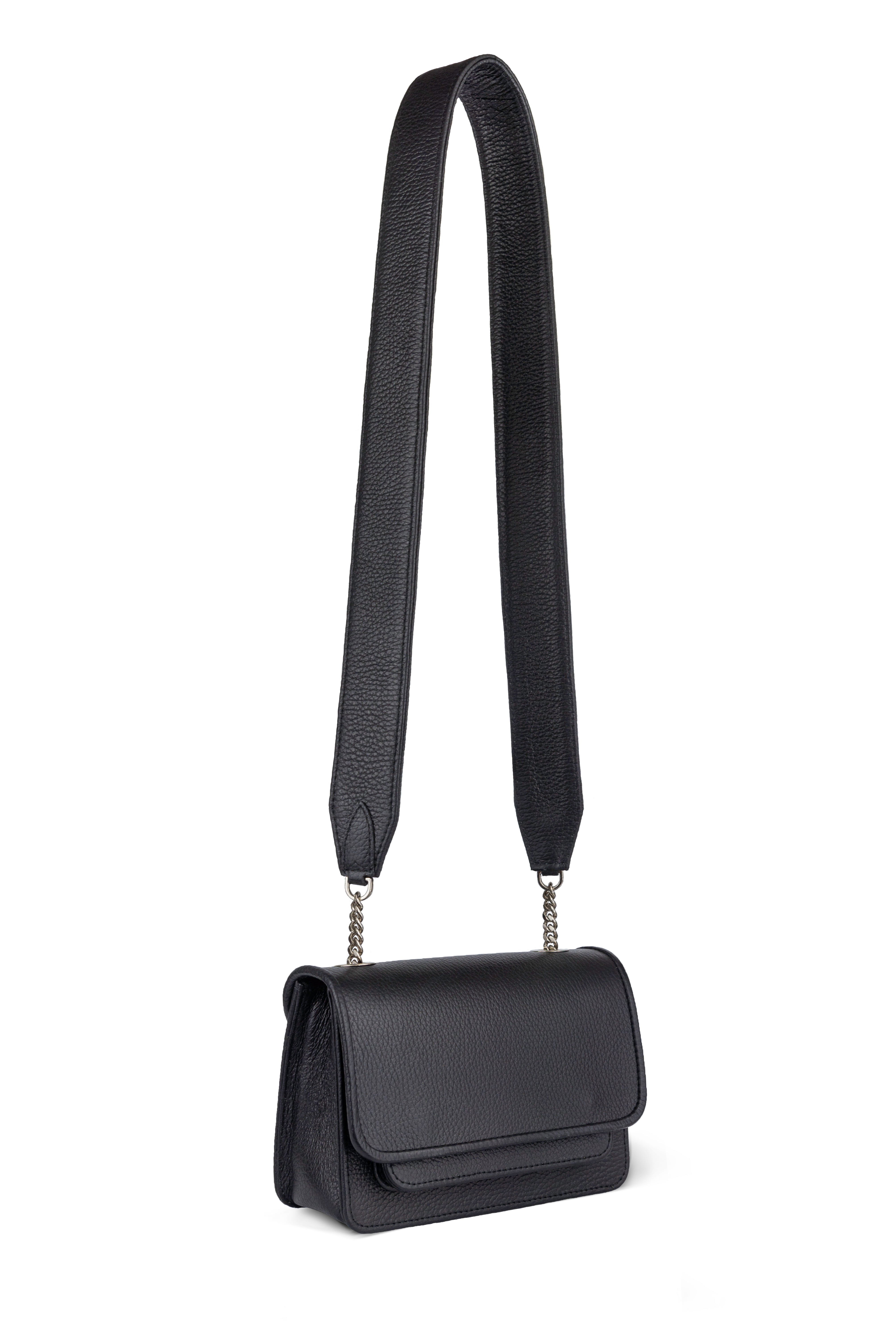 Mini Bag Black with Leather Handle