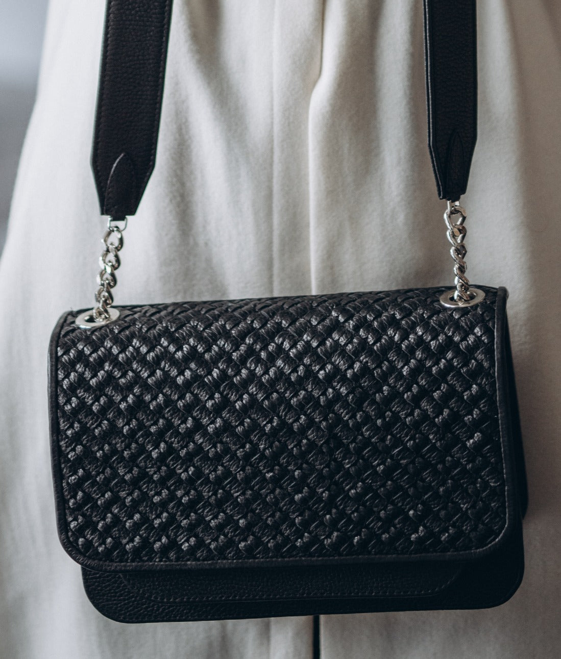 Classic Bag 'Monochrome' with Long Leather Handle