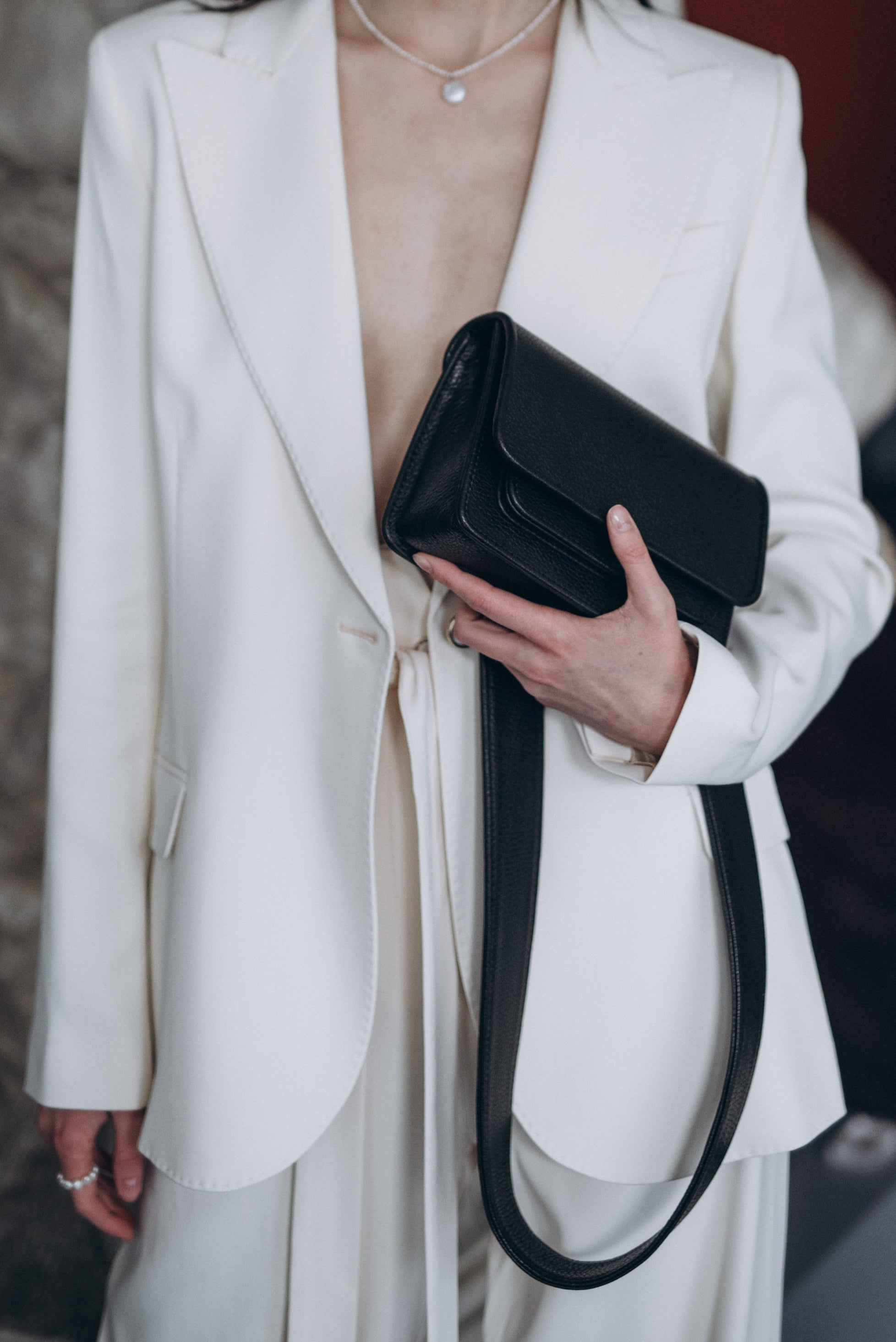 Mini Bag Black with Leather Handle