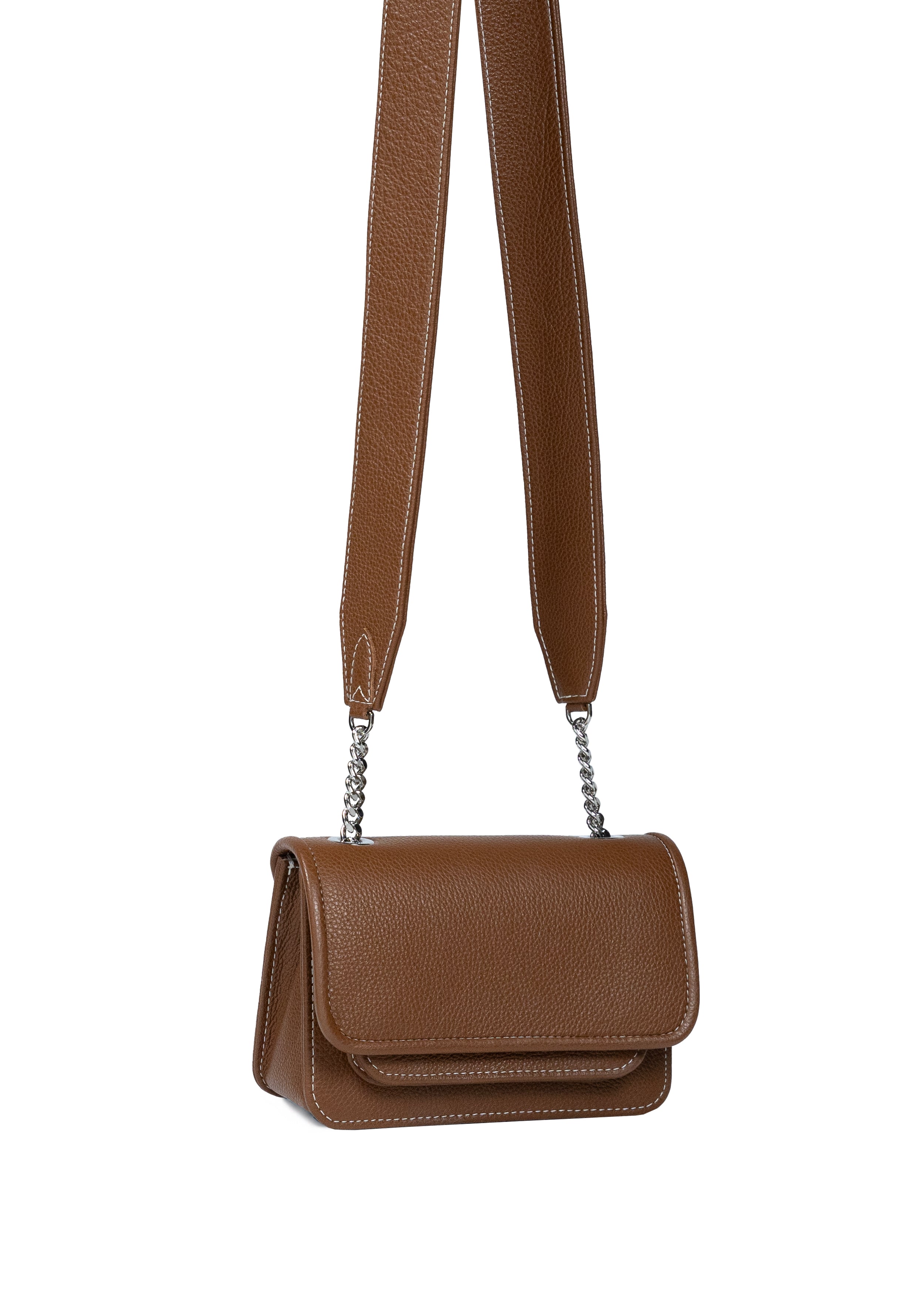 Mini Bag Caramel Brown with Leather Handle