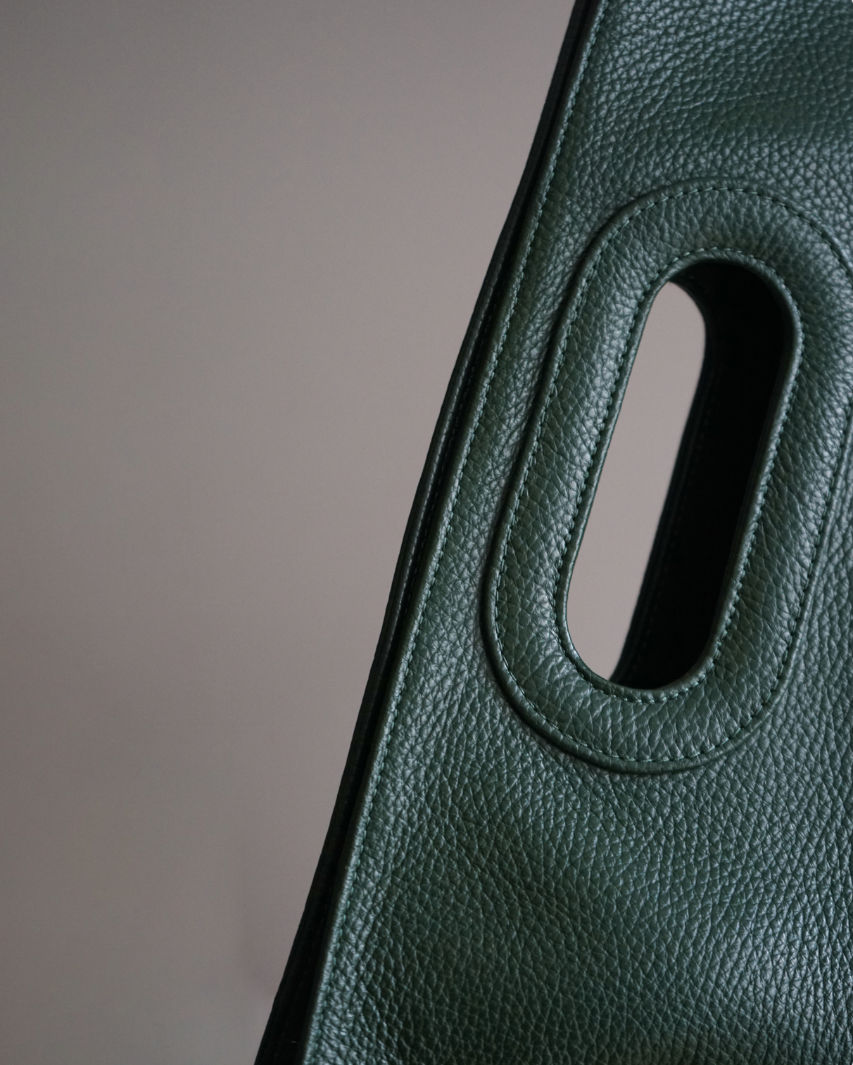 Moss Green Pillow Bag with Handwoven Handle