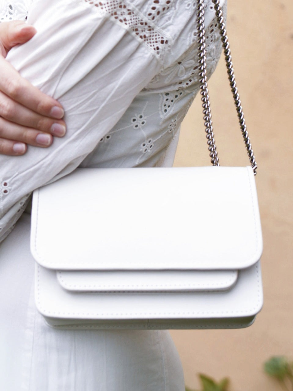 Mini Bag White with Chain