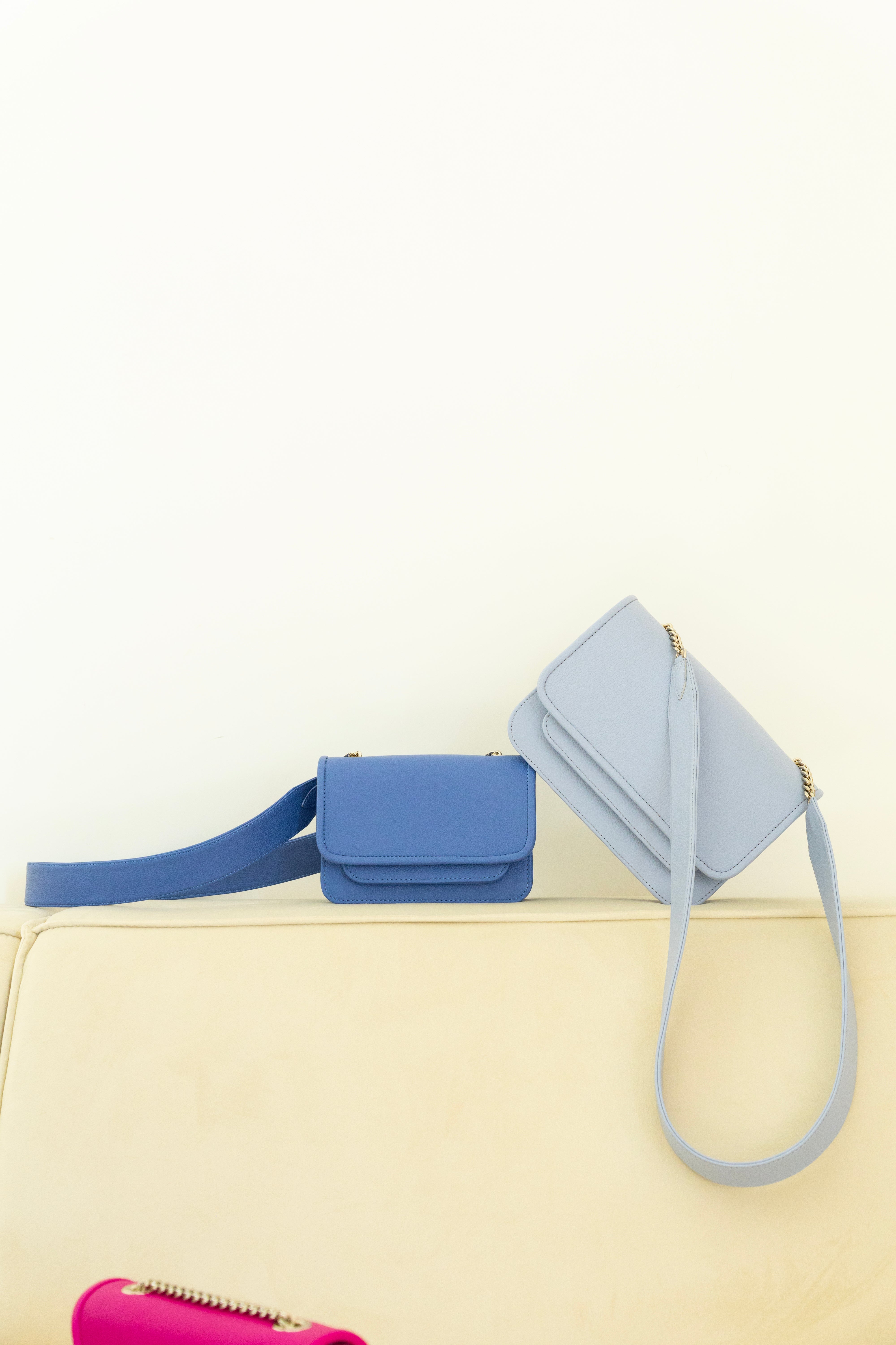Mini Bag Cornflower with Leather Handle