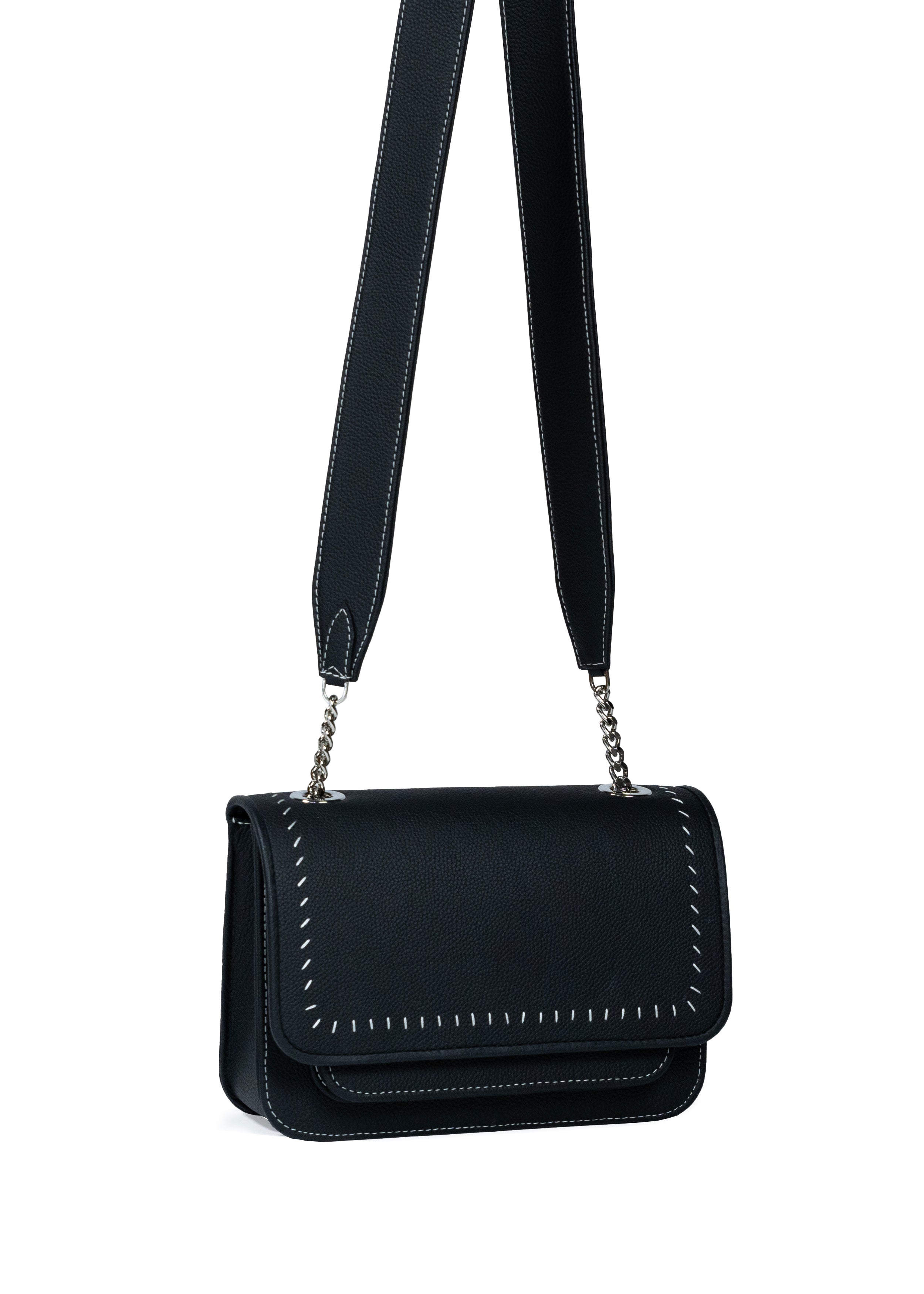 Midi Bag Black with Thread