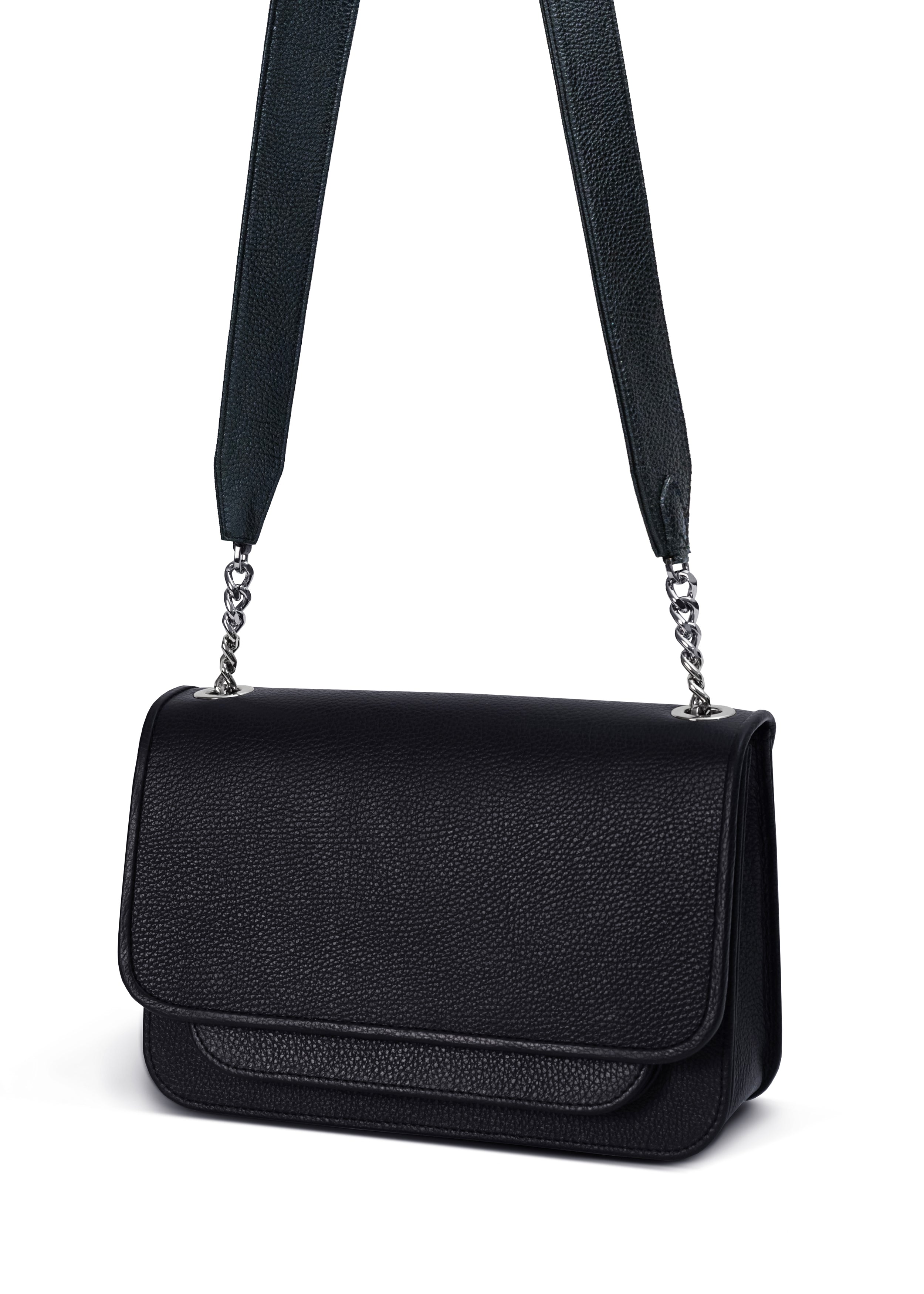 Classic Bag Black with Long Leather Handle