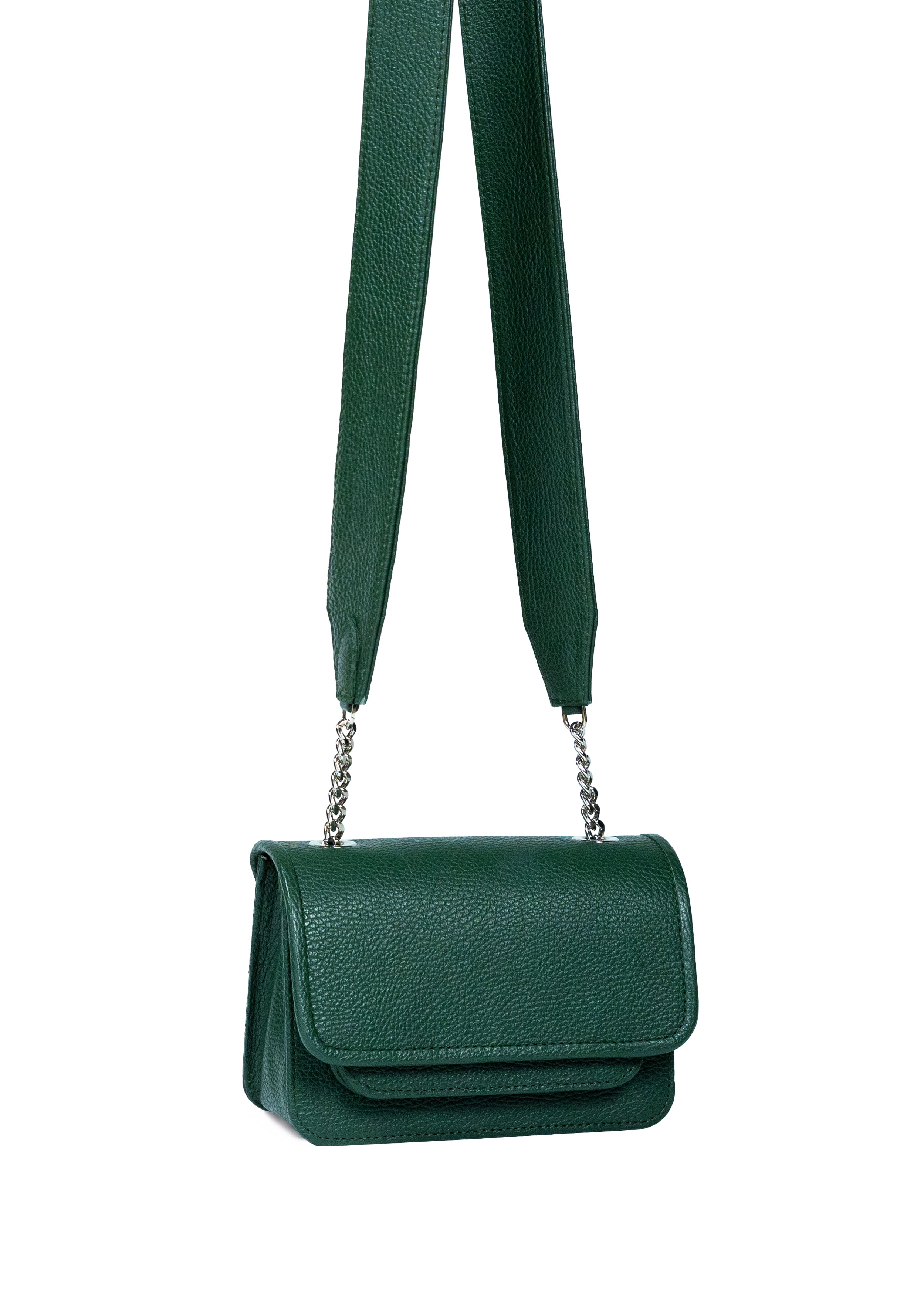 Mini Bag Moss Green with Leather Handle